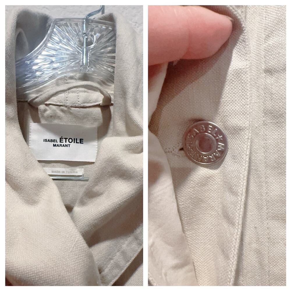 Isabel Marant Etoile Oversized Cotton Trench Coat Cream FR34 US2 - Picture 10 of 13